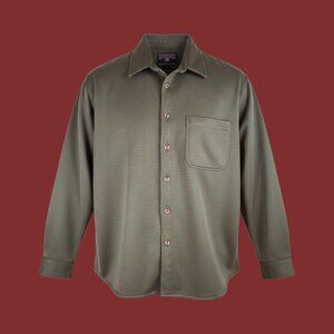 Duluth Trading Co. Fleece Shirt Jac 2XL Green Windproof Lined Button Front Work